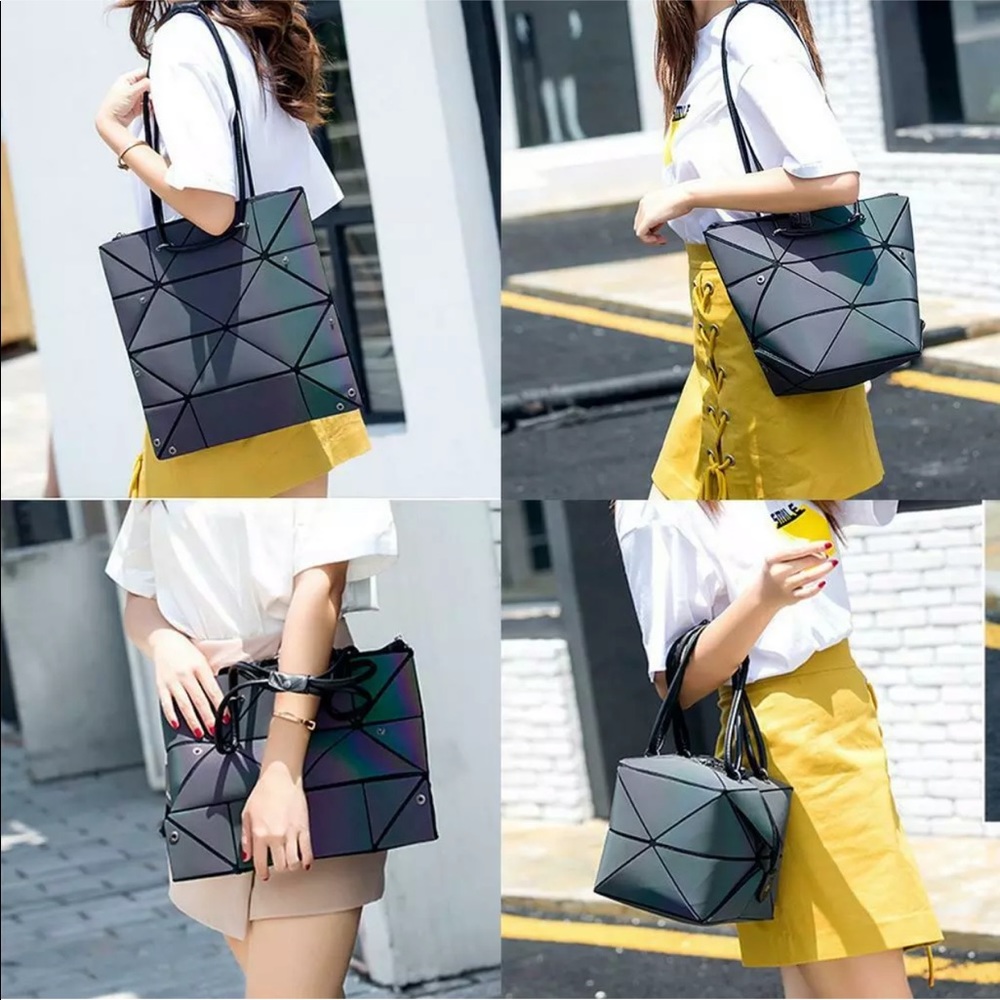 Geometric Rhombic Folding Shoulder Bag